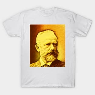 Pyotr Ilyich Tchaikovsky Golden Portrait | Pyotr Ilyich Tchaikovsky Artwork 8 T-Shirt